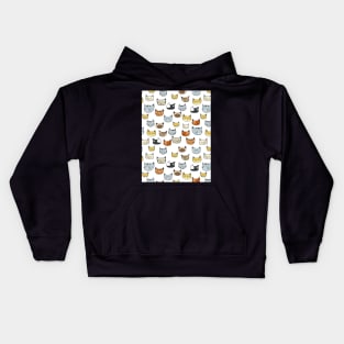 Cat Face Doodle Pattern Kids Hoodie